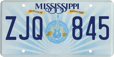 MS license plate ZJQ845