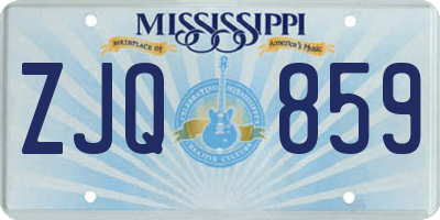 MS license plate ZJQ859