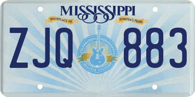 MS license plate ZJQ883