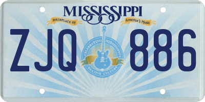 MS license plate ZJQ886