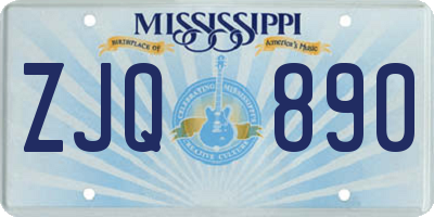 MS license plate ZJQ890