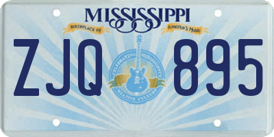 MS license plate ZJQ895