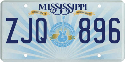 MS license plate ZJQ896