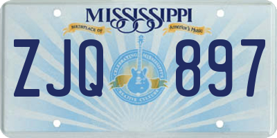 MS license plate ZJQ897