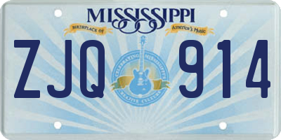 MS license plate ZJQ914
