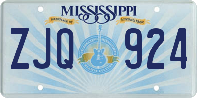 MS license plate ZJQ924