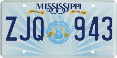 MS license plate ZJQ943