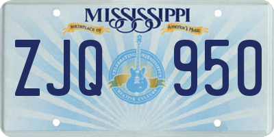 MS license plate ZJQ950