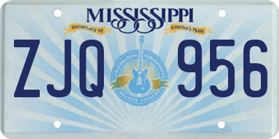 MS license plate ZJQ956