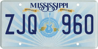 MS license plate ZJQ960