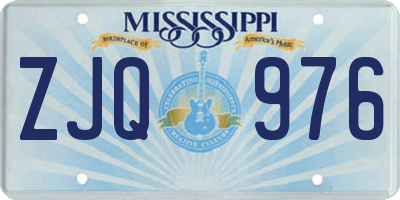 MS license plate ZJQ976