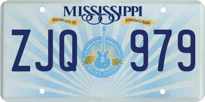 MS license plate ZJQ979