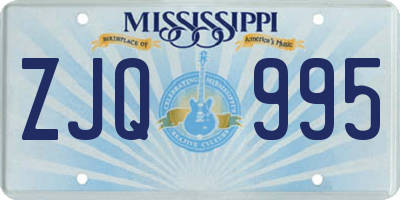MS license plate ZJQ995