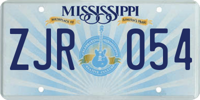 MS license plate ZJR054
