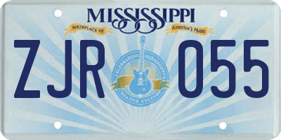 MS license plate ZJR055