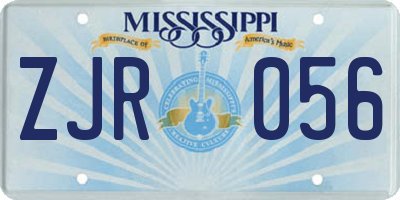 MS license plate ZJR056