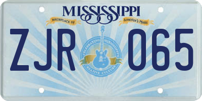 MS license plate ZJR065