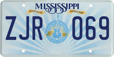 MS license plate ZJR069
