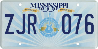 MS license plate ZJR076