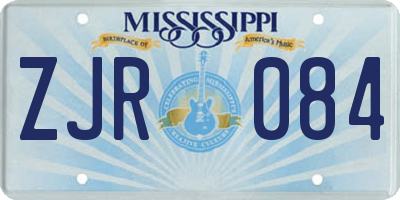 MS license plate ZJR084