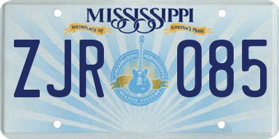 MS license plate ZJR085