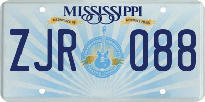 MS license plate ZJR088