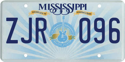MS license plate ZJR096