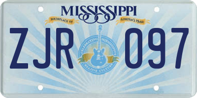 MS license plate ZJR097
