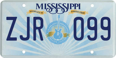 MS license plate ZJR099