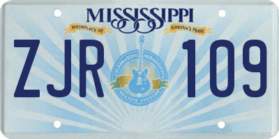 MS license plate ZJR109