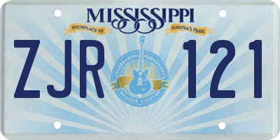 MS license plate ZJR121