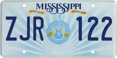 MS license plate ZJR122