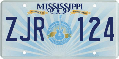 MS license plate ZJR124