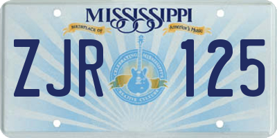MS license plate ZJR125