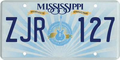 MS license plate ZJR127