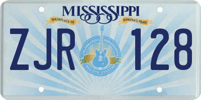 MS license plate ZJR128