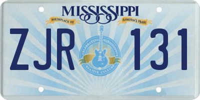 MS license plate ZJR131