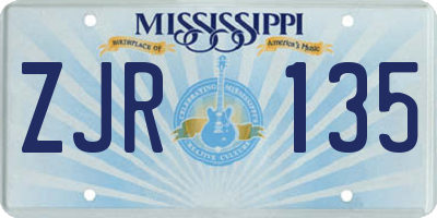 MS license plate ZJR135