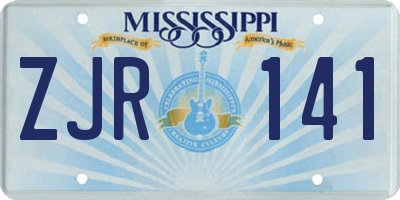 MS license plate ZJR141