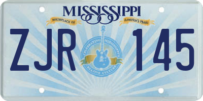 MS license plate ZJR145