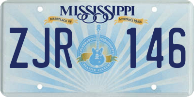 MS license plate ZJR146