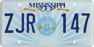 MS license plate ZJR147