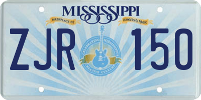MS license plate ZJR150