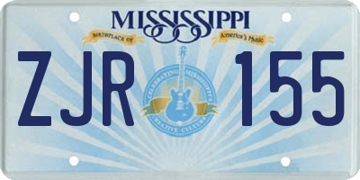 MS license plate ZJR155