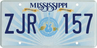 MS license plate ZJR157
