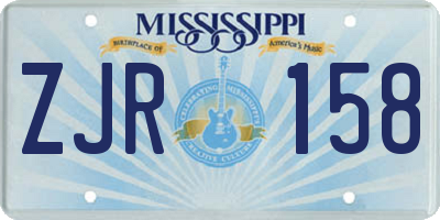 MS license plate ZJR158