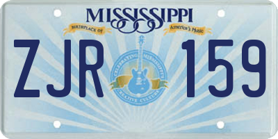 MS license plate ZJR159