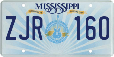 MS license plate ZJR160