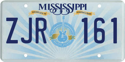 MS license plate ZJR161