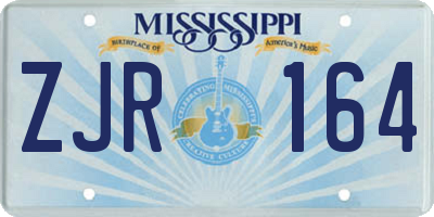 MS license plate ZJR164